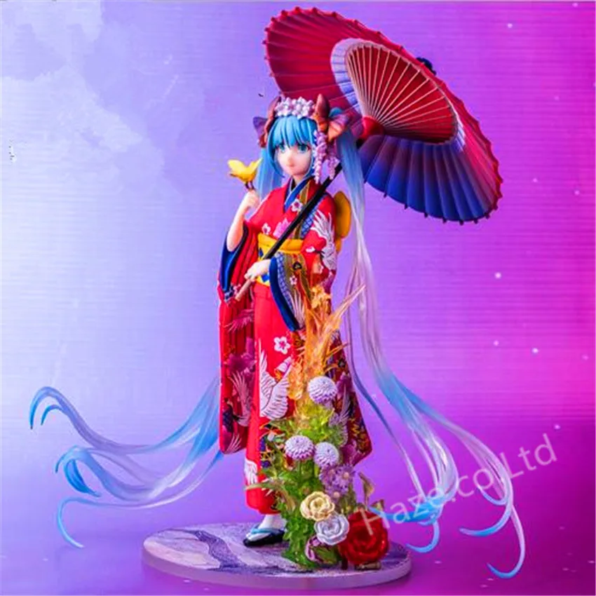 

Hatsune Miku Kimono Flower Sexy Girl PVC Figure Statue Model