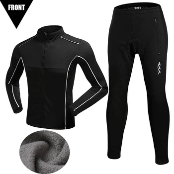 

2018 New quality Winter Spring Thermal fleece Reflective Cycling Jersey suit long sleeve Cycling clothing Classic cool design