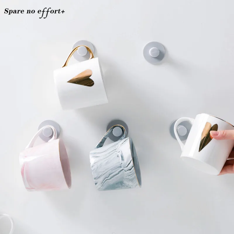 12pcs/lot Strong Self Adhesive Hooks Wall Mounted Coat Hook Decorative