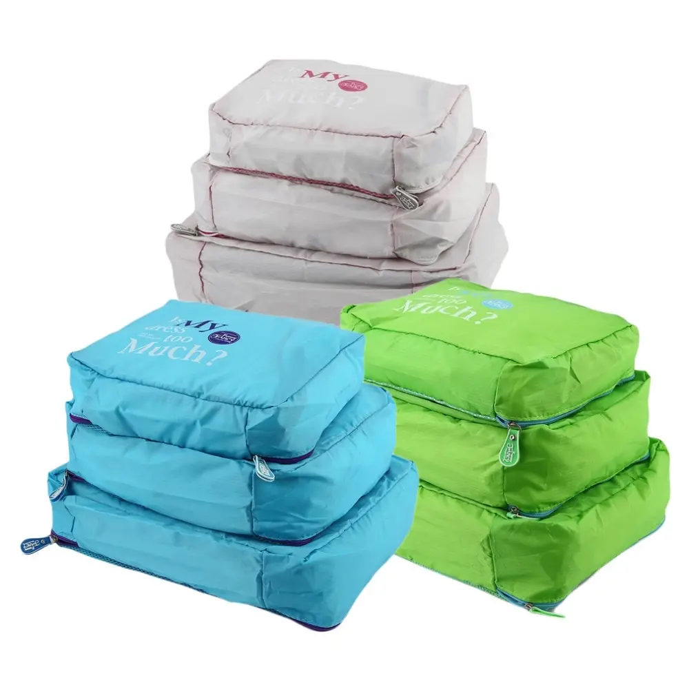 

3pcs/set Travel Bag Organizer Sets Portable Mesh Pouch Zipper Travel Luggage Bag Nylon Clothes Organizer Case Accessories