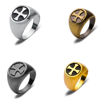 

Free Shipping 10pcs/lot Game Jewelry Knights Templar Cross Ring Fashion Metal Alloy Rings For Men Gifts Size 9