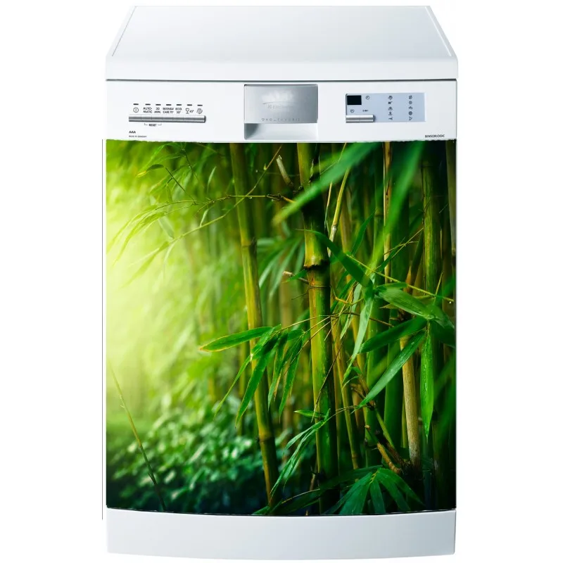 

DIY Bamboo Forest Landscape Waterproof SelfAdhesive Dishwasher Door Sticker Wallpaper kitchen accessories wall sticker