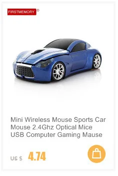 Wireless Mouse 3D Sport Car Shape Optical Computer Mause 2.4Ghz 1600DPI Mini Car Mice With USB Receiver For Laptop PC Desktop