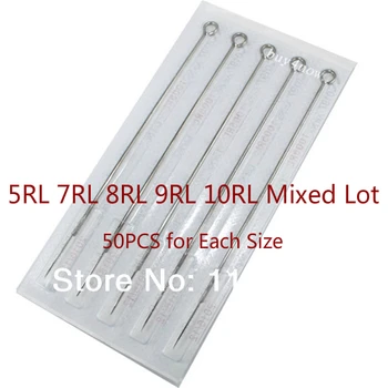 

250PCS 5RL 7RL 8RL 9RL 10RL Disposable Sterilized Tattoo Needles Round Liner tattoo needle for tattoo grip tattoo machine