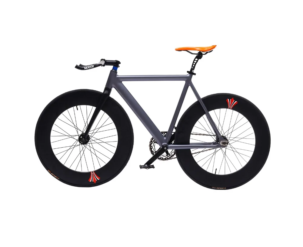 Discount Fixed Gear Bike 54cm fame 90mm rim single speed bike Smooth Welding frame DIY Aluminum alloy Customize Track Bicycle 700C wheel 3 Discount Fixed Gear Bike 54cm fame 90mm rim single speed bike Smooth Welding frame DIY Aluminum alloy Customize Track Bicycle 700C wheel 3