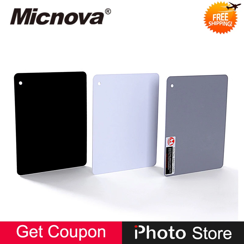 Micnova MQ DGC Z 3 in 1 Medium Size White Balance Card White Black Grey