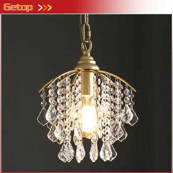 

American Metal Pendant Light Aisle Corridor Stairs Ceiling Lamp Entrance Hall Cloakroom Balcony Crystal Lights E27