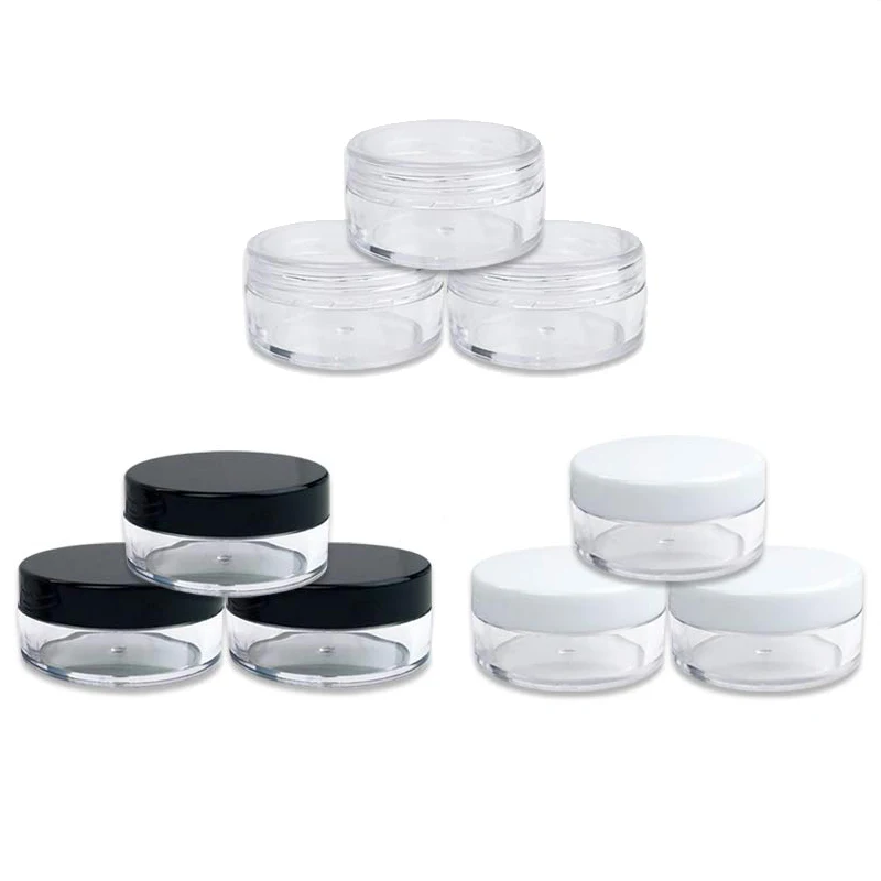 

50Pcs 2g/3g/5g/10g/20g Plastic Cosmetics Jar Makeup Box Nail Art Storage Pot Container Clear Sample Lotion Face Cream Bottles