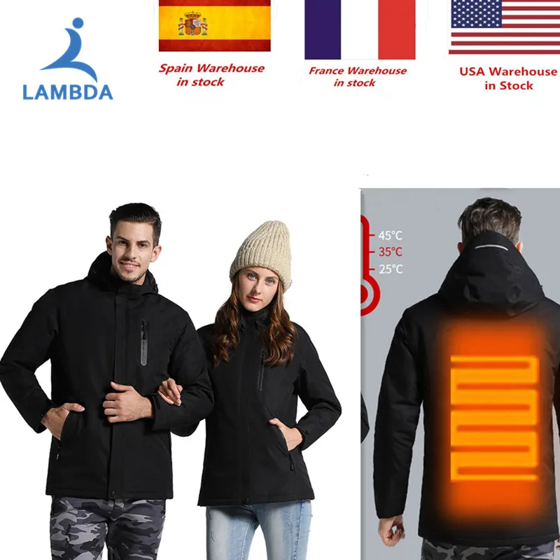

Dropshipping Men Women Winter Heating Jacket USB Cotton Jackets Outdoor Waterproof Windbreaker Hiking Trekking Vest Coats 2019