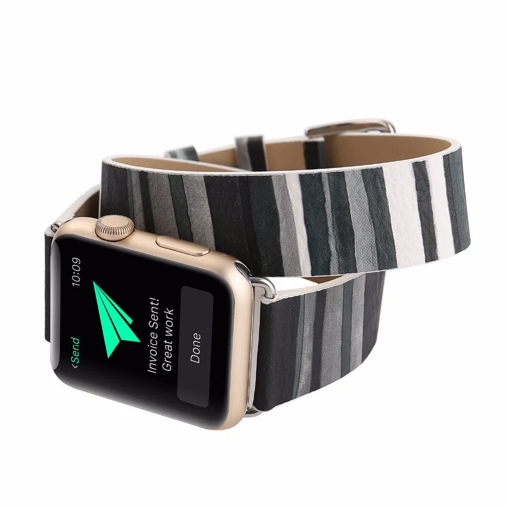 Ремешок для наручных часов Apple Watch двойной тур натуральная кожа ремешок Series 1 2 3