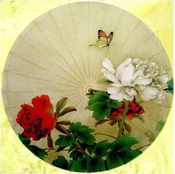 

Free shipping Dia 50cm butterfly in peony bush oiled paper umbrella handmade anti-rain and anti-UV collection gift umbrella