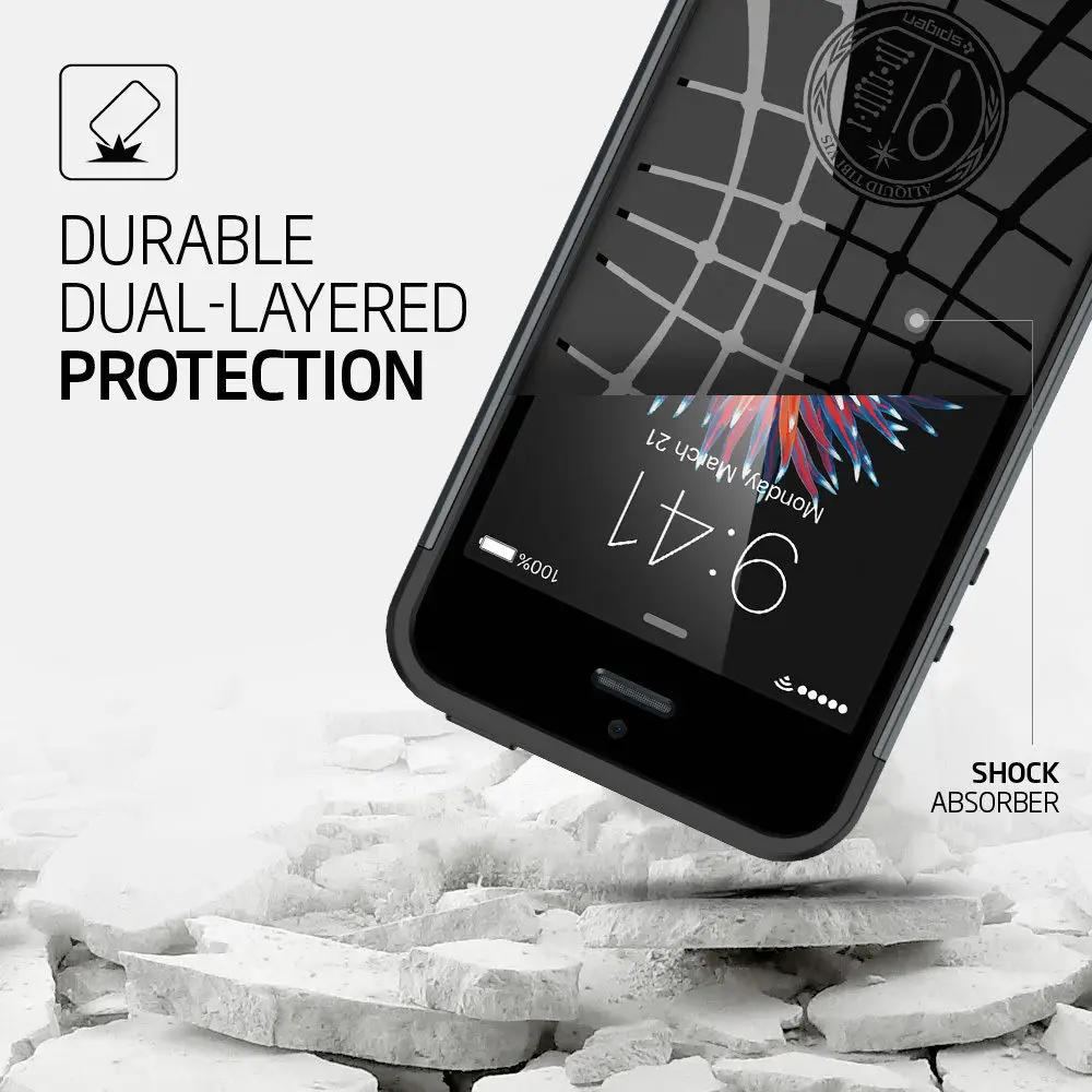 Spigen Тонкий защитный чехол для iPhone SE / 5S 5 Mil STD Drop Reistance Чехлы и чехлы|Бамперы| |