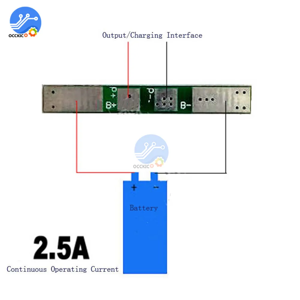 Литий-ионная литиевая батарея плата защиты заряда 18650 батарея PCB bms 1S 3,7 V 2.5A плата мотор Lipo ячейка модуль балансировки батареи