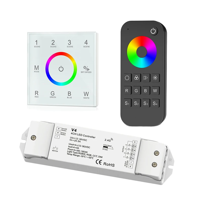 Новый контроллер для светодиодной ленты rgbw настенная сенсорная панель 2 4G