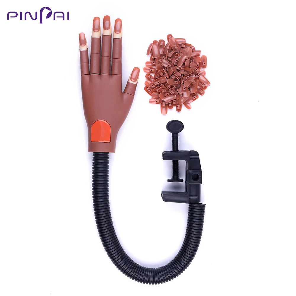 

1 Pc Upgrade Professional Practice False Hand With 100 Pcs Nail Tips Kit Adjustable Nail Art Training Model Hands Manicure Tool