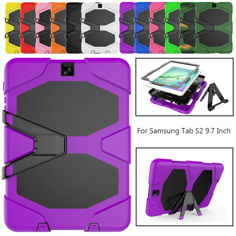 

Armor Cover For Samsung Galaxy Tab S2 9.7 Case T815 T810 T813N T819N Kickstand Tablet Shockproof Heavy Duty With Stand Shell