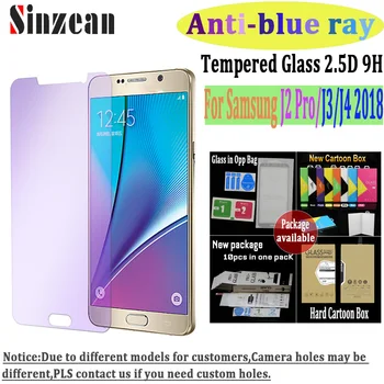 

Sinzean 50pcs For Samsung J2 Pro 2018 Anti blue ray tempered glass For Galaxy J3/J4 2018 screen protector Film with retail box