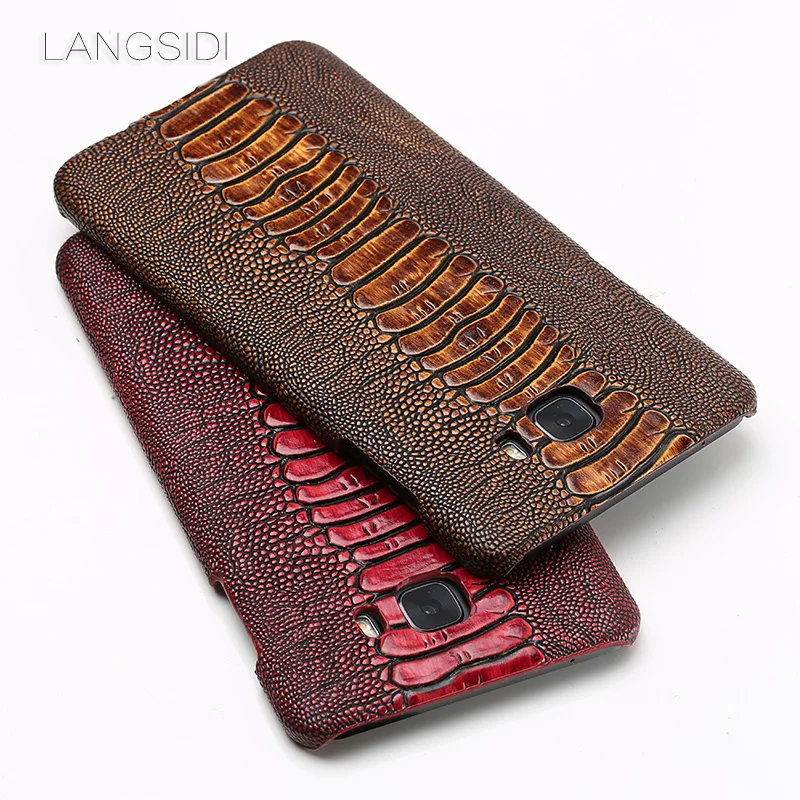 

wangcangli brand phone case ostrich foot grain half-wrapped phone case For Samsung C9 Pro phone case handmade custom processing