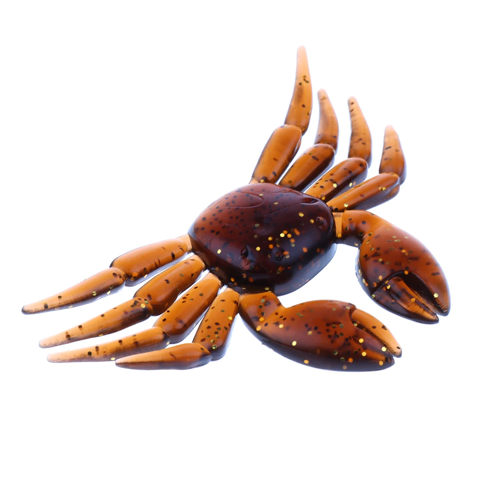 5 Pieces 3D Simulation Soft Crabs Fishing Bait Artificial Bait Superb Realistic Gliding Action Fishing Lures Hooks Tackle
