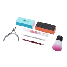7Pcs Professional Manicure Tools Kit Nail Files Brush Nail Cuticle Nipper Oil Pen Pusher Nipper Buffer Nail Manicure Kit Nail