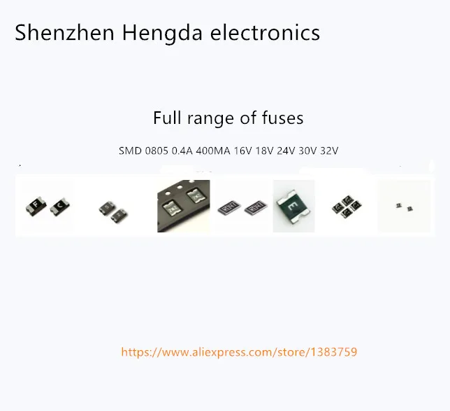 

High quality 100pcs patch self-recovery fuse SMD 0805 0.4A 400MA 16V 18V 24V 30V 32V