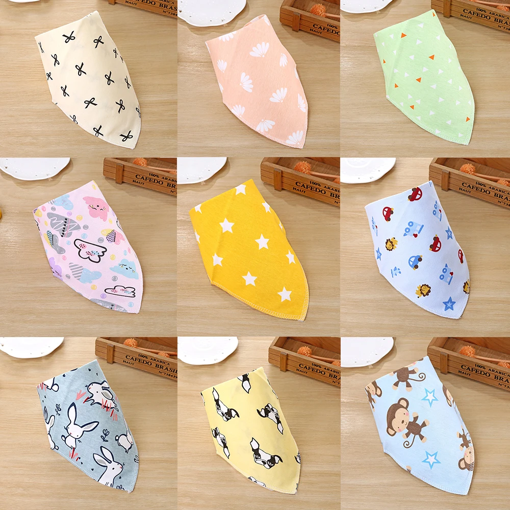 Cotton Baby Bibs Bandana Feeding Brup Cloth for Infant Newborns Saliva Towel Scarf Kids Toddler Baby Care Boys Girls Stuff Bib