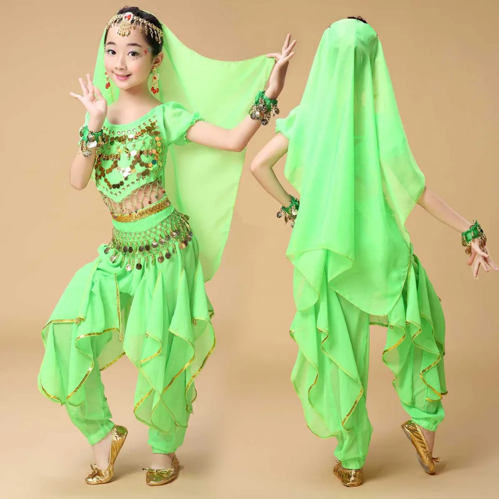 

2017 new Sexy Kids Belly Dance Costumes For Girls Suits Sequin Design Ballroom Dancewear Wholesale Children Dancers Top Pants