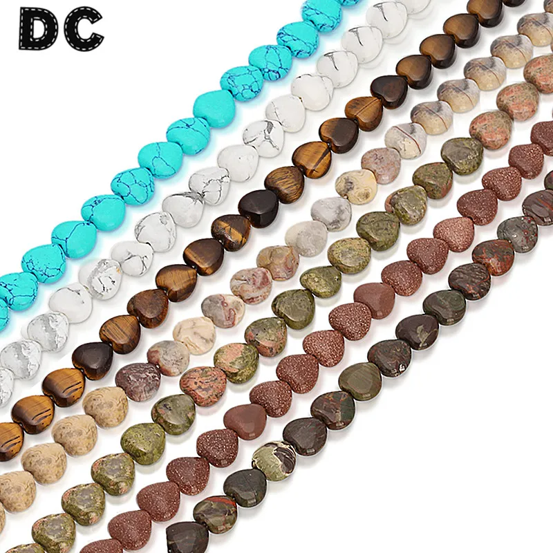 

Tiger Eye/Bead/Created/Quartz Chakra Men Women Natural Stone Heart Loose Spacer Beads 11mm for Bracelet DIY Jewelry Making