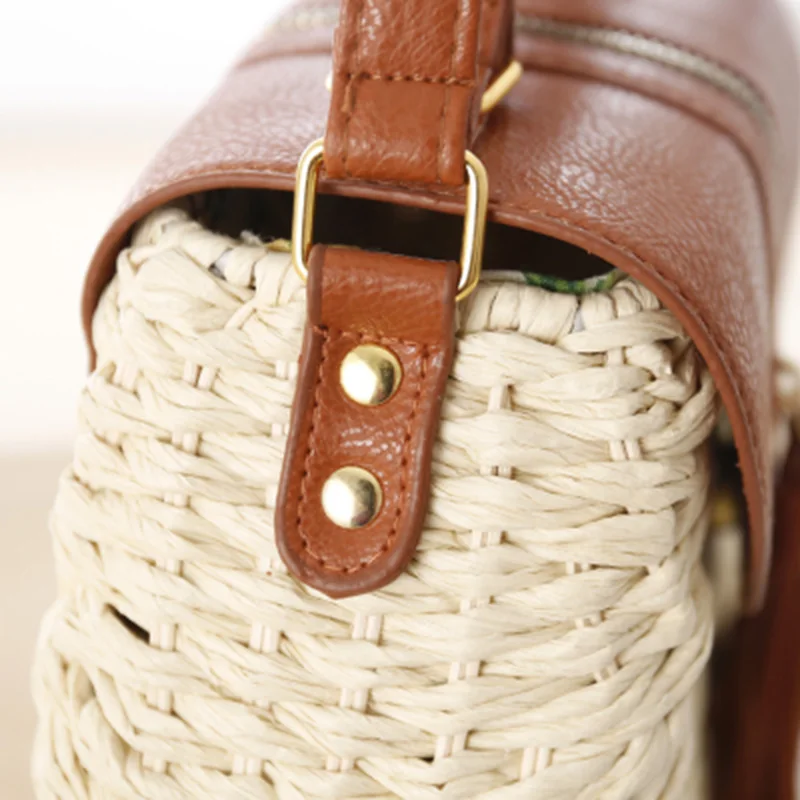 Women INS Popular Handbag Bohemian Bali Rattan Female Beach Straw Bags Vintage Knitted Lady Weave Handmade Shoulder Bag SS0407 (17)