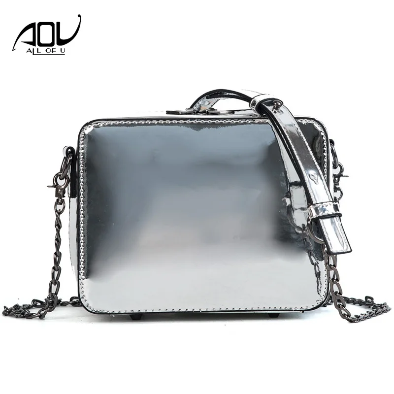 

AOU Fashion Messenger Bag bolsa feminina Shoulder Bags For Women 2019 Crossbody Small bags wallet black gold silver sac a main