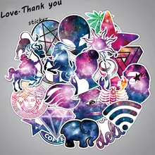 35Pcs Lot Galaxy Style Stickers Mixed Funny Anime Doodle Decals Luggage Laptop Car Styling Bike DIY