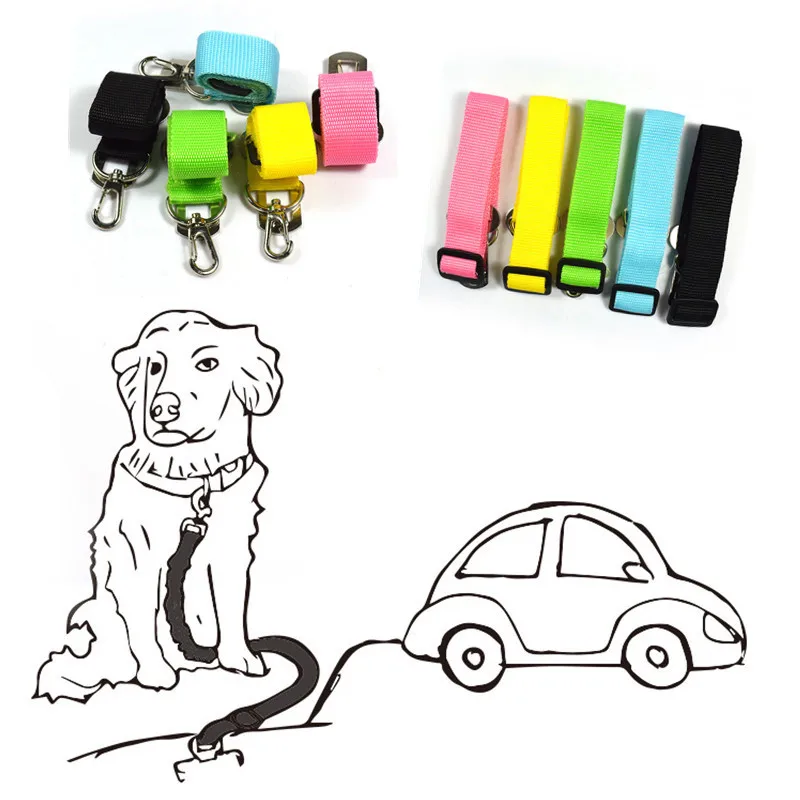 

High Quality 1*Adjustable Pet Cat Dog Car Vehicle Safety Seat Belt Harness Vehicle Seatbelt Lead Leash for Dogs 2 Colors