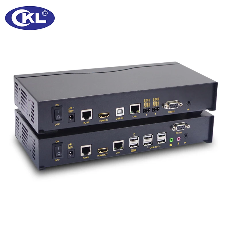 

2017 New USB 2.0 HDMI 2.0 KVM Extender Sender Reveiver over Cat5e/6/6e Cable Support Audio Microphone 4K*2K CKL-100HU2