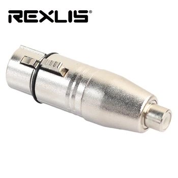 

REXLUS 3-Pin XLR Female to RCA Female Jack Audio Cable Converter Microphone Mic AV Video Adapter Connector For TV Speakers
