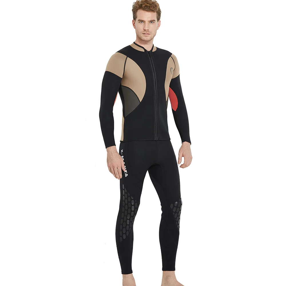 Dive& sail мужские куртки для Гидрокостюма 3 мм неопреновый комбинезон с длинными рукавами для подводного плавания костюм для мокрого плавания Топ Зимний теплый для серфинга