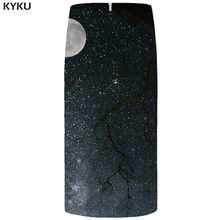 KYKU Galaxy Юбки Для женщин Луна цветущее дерево Повседневное черный 3d печати юбка вечерние карандаш брюки для девочек женские юбки Для женщин s для офиса
