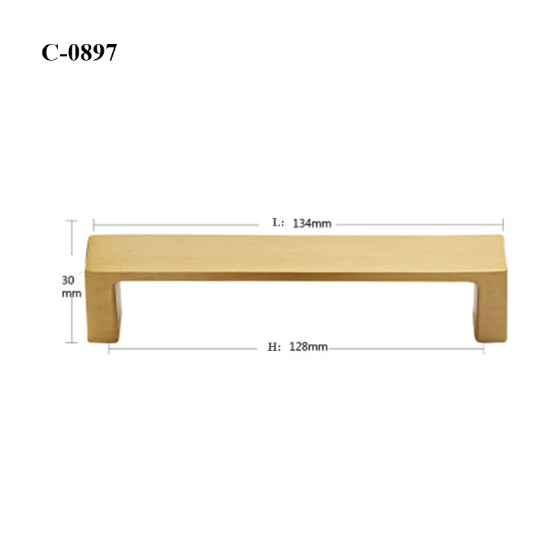 1 шт. различные стили твердая латунь ручки для шкафа и ручки ящика Мебель Шкаф золотые ручки - Цвет: C-0897-128