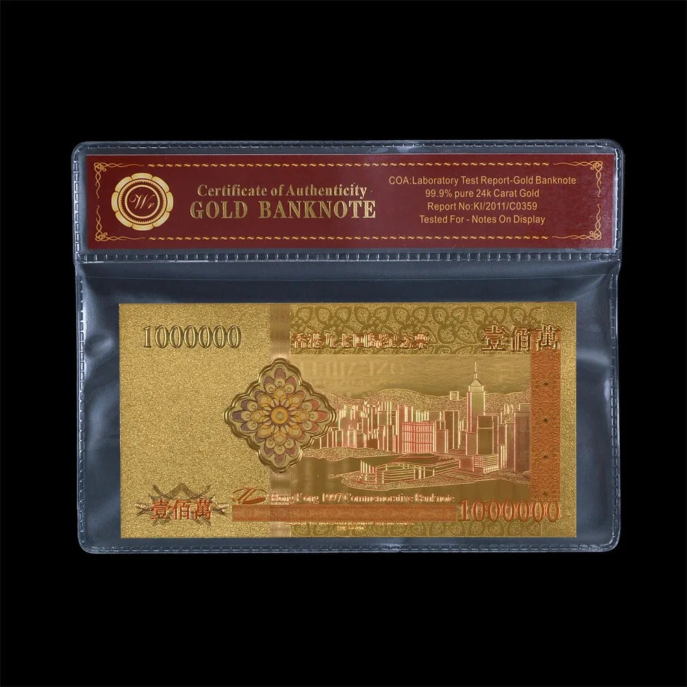 WR 100pcs Zimbabwe 100 Trillion Dollars Banknotes Color Gold Bill //w Certificate