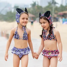 Купальник для маленьких девочек, танкини для купания, одежда, милые купальники для малышей, детский раздельный костюм для плавания, хищник