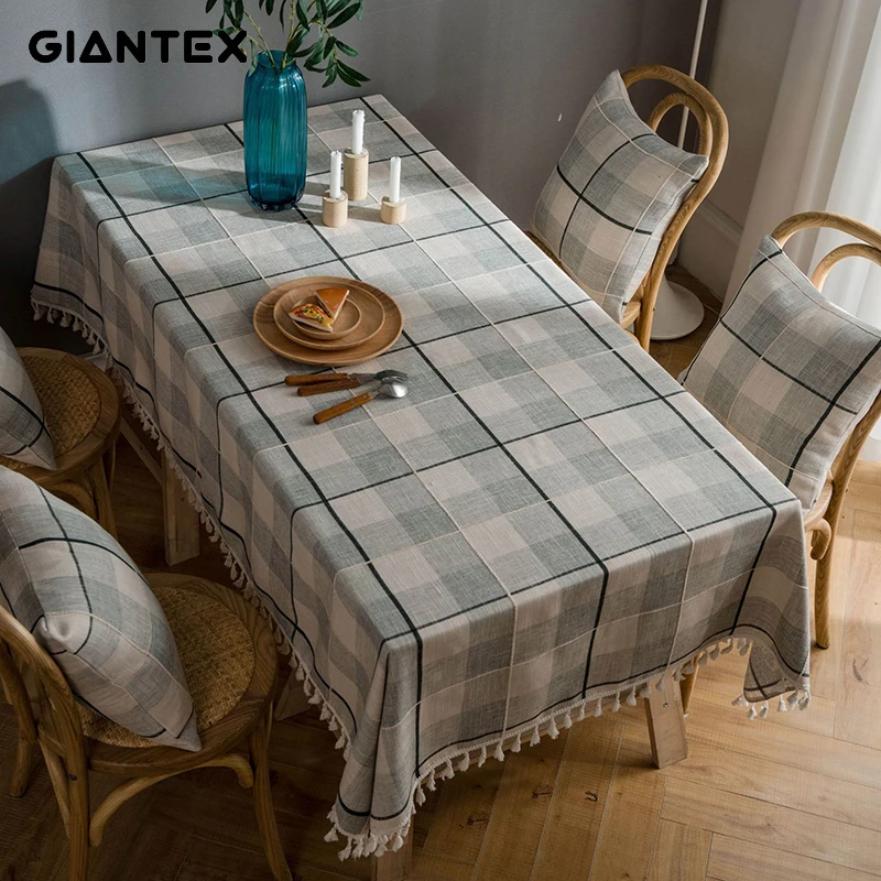 

GIANTEX Decorative Table Cloth Plaid Tablecloth Rectangular Tablecloths Dining Table Cover Obrus Tafelkleed mantel mesa nappe