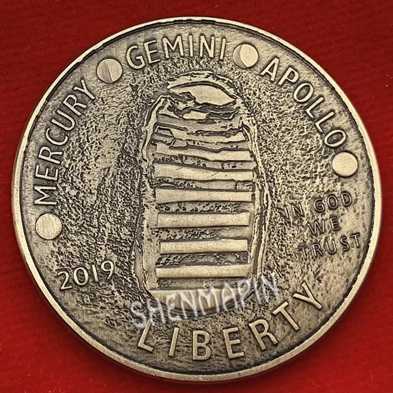 Mercury Gemini Apollo 50-летие памятная монета США космические астронавты на Луне Liberty shope коллекционные монеты