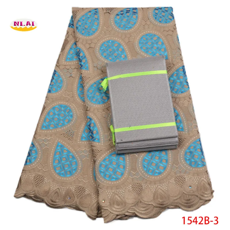 

Nigerian Lace Fabric 2018 High Quality Lace Swiss Voile Lace In Switzerland With Aso Oke Cotton Lace Trim For Dresses NA1542B-2