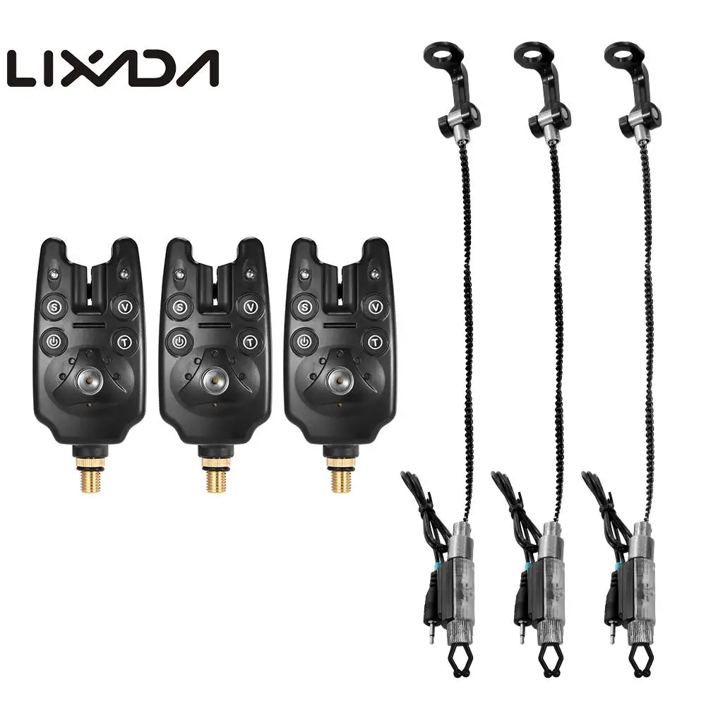 

Lixada 3Pcs Fishing Bite Alarms Set Digital Fishing Alarm Kit LED Alarm Indicator Alert Bell For Fishing Rod Fishing Tackle Box