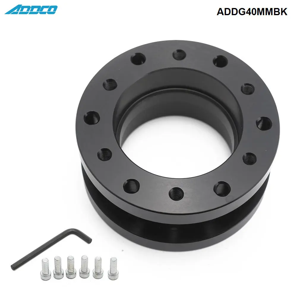 ADDCO Racing Car/Vehicle Aluminium Alloy 40mm Steering Wheel Height Hub Adapter Spacer ADDG40MMBK