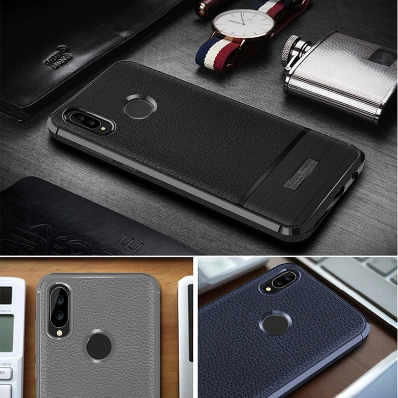 Для Huawei P20 Lite чехол HuaweiP20Lite Премиум оригинальный силиконовый кожаный защитный