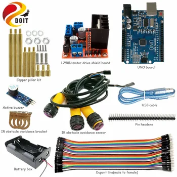 

Obstacle Avoidance Kit for Robot Tank Chassis with L298N Motor Drive Shield+Arduino UNO R3 Board+IR Obstacle Sensor DIY Kit