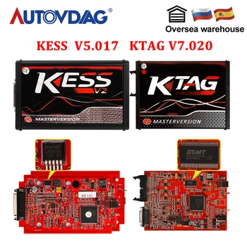

ECU Programmer Tool EU KESS V5.017 Red Online Version KESS V5.017 SW v2.47 KTAG V7.020 V2.23 OBD2 Manager Tuning Kit KESS v5.017