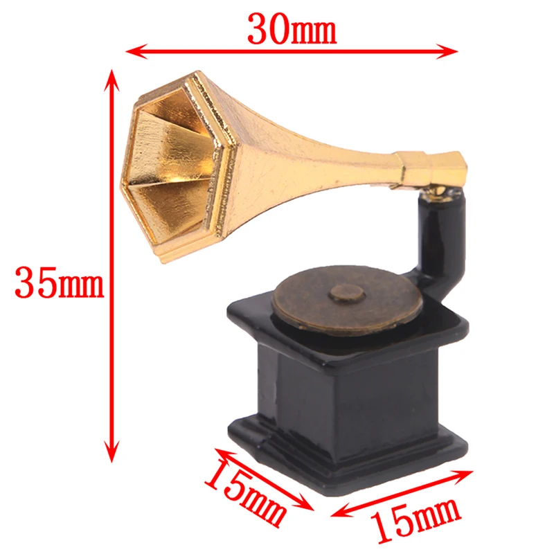 1/12 Retro Vintage Phonograph Family Furniture 3.5*3cm DIY Doll House Decoration Miniature 1:12 Dollhouse Accessories|Кукольные дома| |
