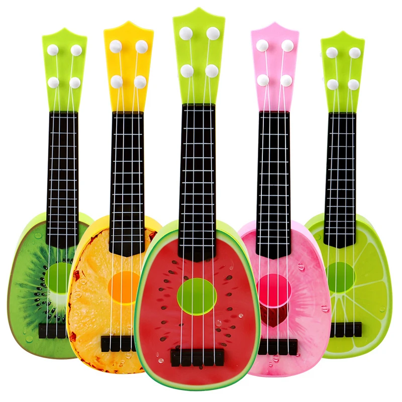 Clearance Sale Baby Musical Ukulele 4 Strings Fruit Guitar Learning Educational Plastic