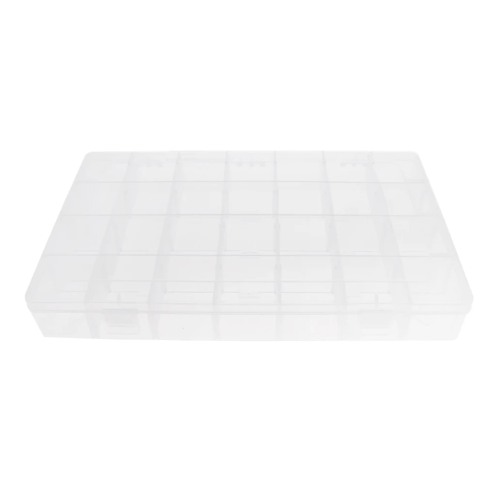 Plastic Storage Box Adjustable Dividers Bead Jewelry Case Carfts Hair Bands Storage Home Organizer & 28 Small Grids 34×21.5×5cm